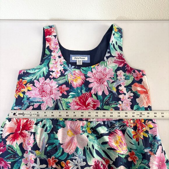 Tommy Bahama Perfectly Paradise Midi Dress Sundress Womens M Blue Floral Tiered - Picture 10 of 12